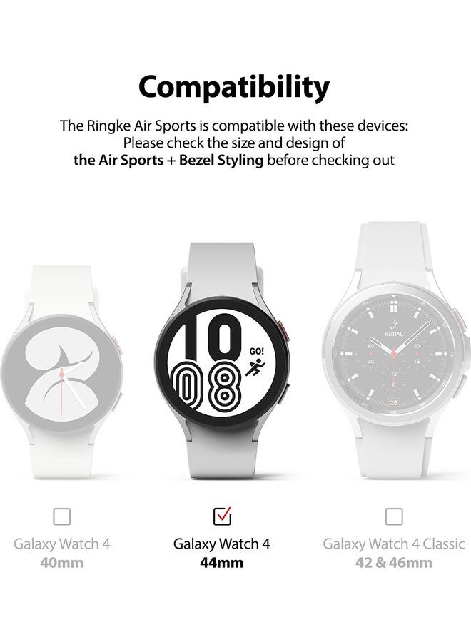 Ringke Air Sports Case and Bezel Ring With Adhesive for Galaxy Watch 4 44mm Black/Blue  - Image 5