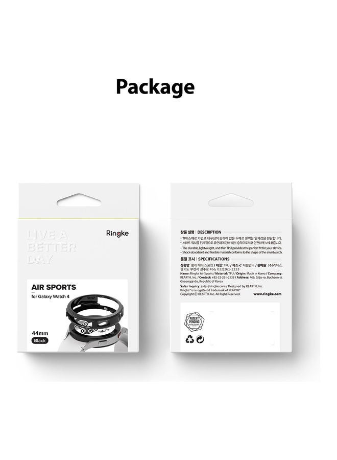 رينجك غطاء حماية رفيع من سلسلة أير سبورت متوافق مع ساعة سامسونج جالاكسي واتش 4 مقاس 44 مم أسود - Image 2