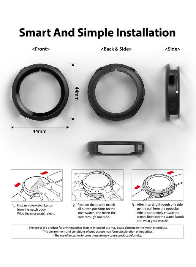 رينجك غطاء حماية رفيع من سلسلة أير سبورت متوافق مع ساعة سامسونج جالاكسي واتش 4 مقاس 44 مم أسود - Image 3