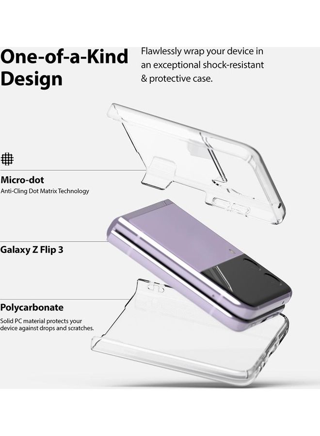 Ringke - Anti-Cling Micro-Dot Technology Shockproof Protective Slim Case for Galaxy Z Flip 3 5G (2021) Matte Clear - Image 1