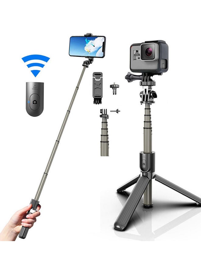 Black Tiger Anti-Vibration And Extendable Selfie Stick With Remote Control Black - Image 2