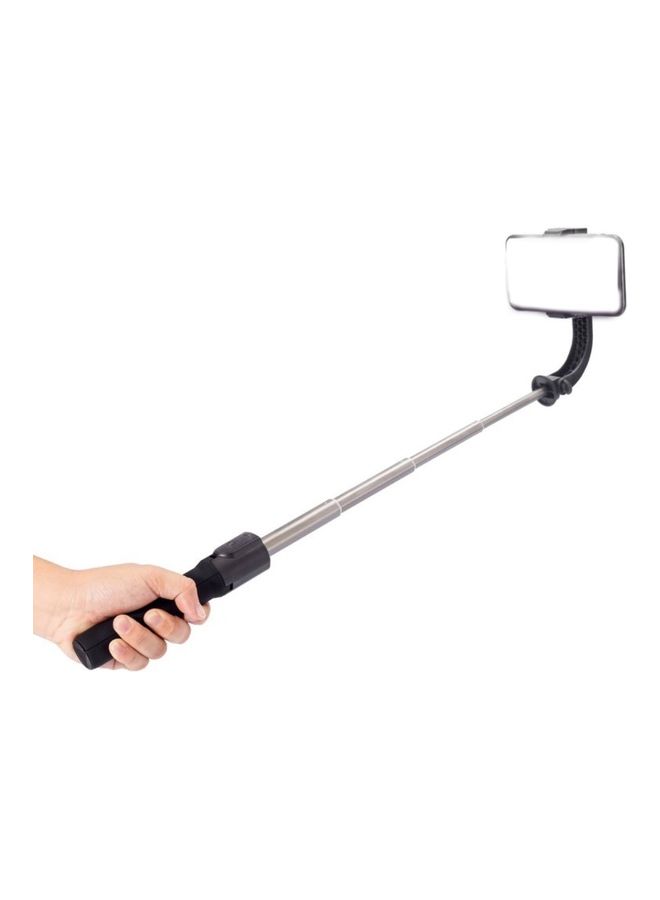 Anti-Vibration And Extendable Selfie Stick With Supports Bluetooth Black