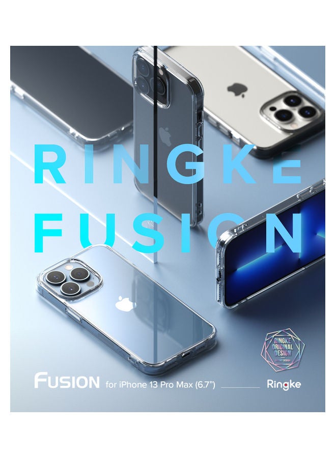 Ringke Shock Proof Transparent Tough Impact Alleviation Technology Raised Bezel Fusion Cover for iPhone 13 Pro Max Smoke Black - Image 5