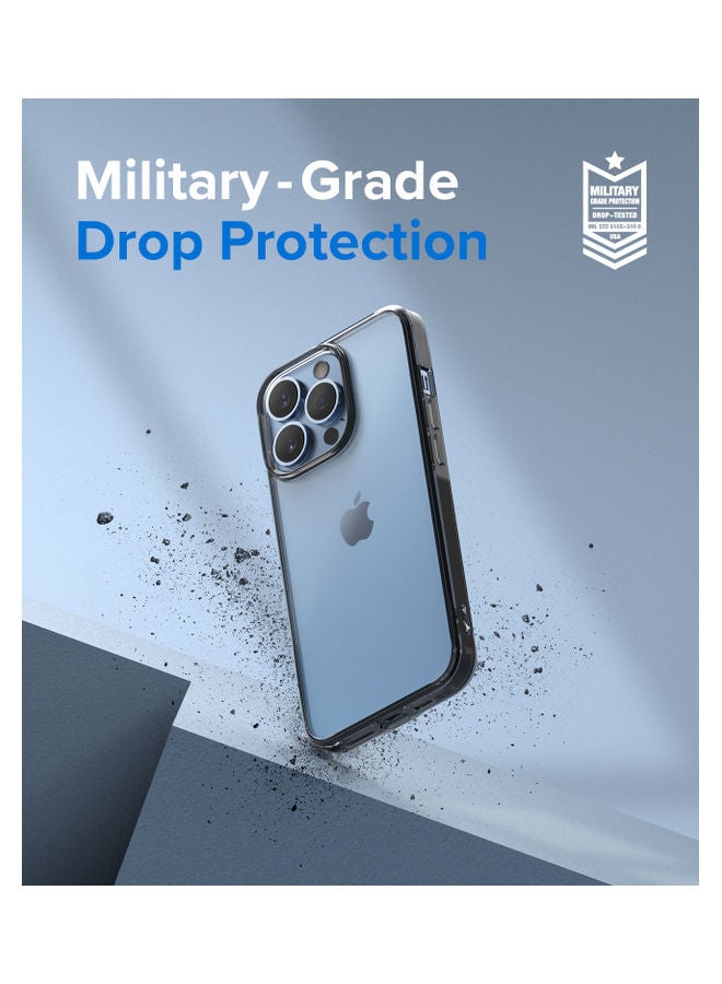 Ringke Shock Proof Transparent Tough Impact Alleviation Technology Raised Bezel Fusion Cover for iPhone 13 Pro Smoke Black - Image 4