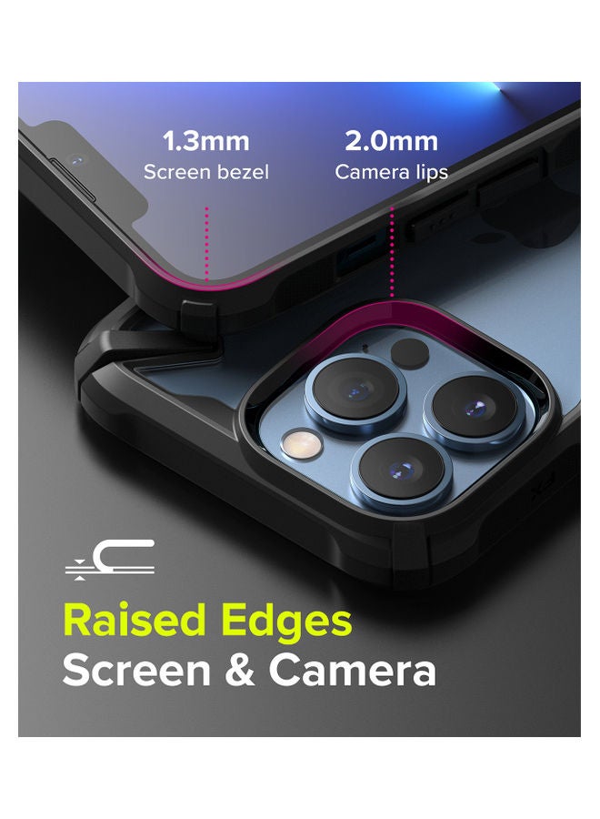 Ringke Hard Fusion-X Ergonomic Transparent Shock Absorption TPU Bumper Cover for iPhone 13 Pro Black - Image 3