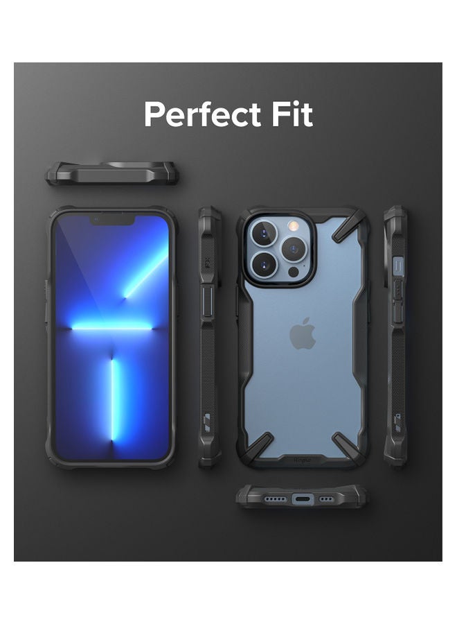Ringke Hard Fusion-X Ergonomic Transparent Shock Absorption TPU Bumper Cover for iPhone 13 Pro Black - Image 5