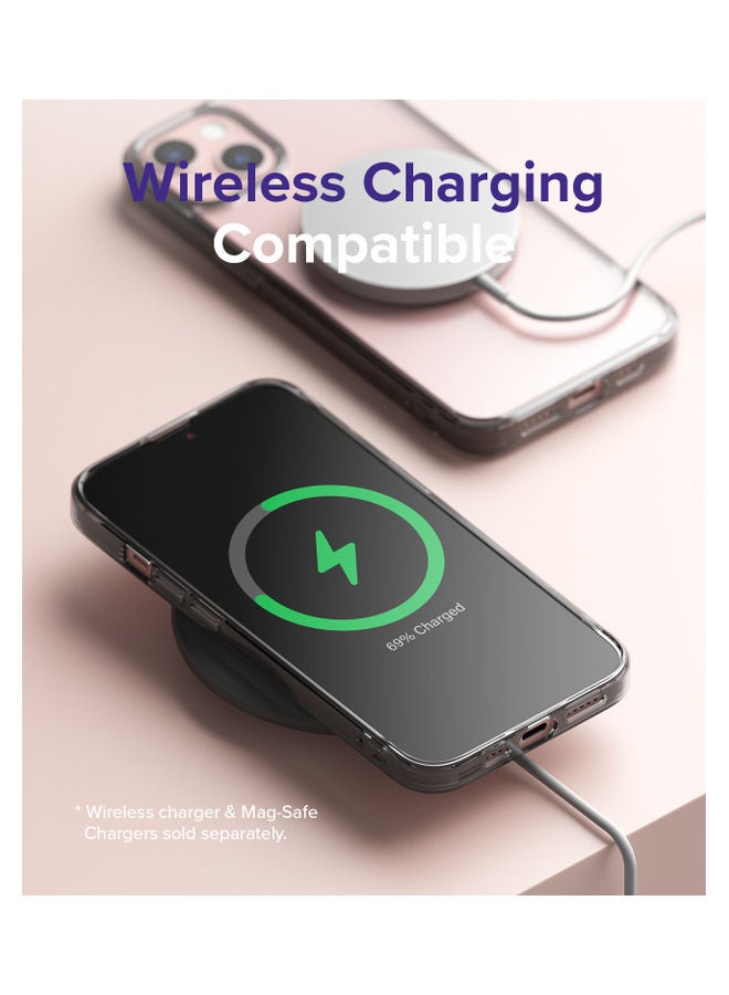 Ringke Shock Proof Transparent Tough Impact Alleviation Technology Raised Bezel Fusion Cover for iPhone 13 Smoke Black - Image 2