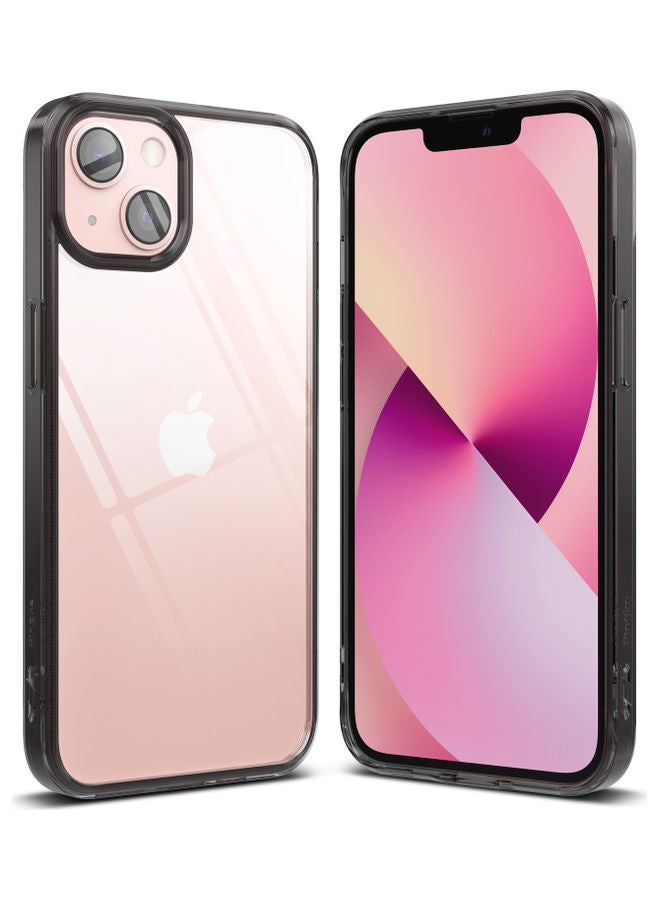 Ringke Shock Proof Transparent Tough Impact Alleviation Technology Raised Bezel Fusion Cover for iPhone 13 Smoke Black - Image 1