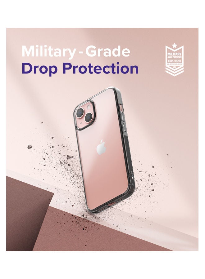 Ringke Shock Proof Transparent Tough Impact Alleviation Technology Raised Bezel Fusion Cover for iPhone 13 Smoke Black - Image 4