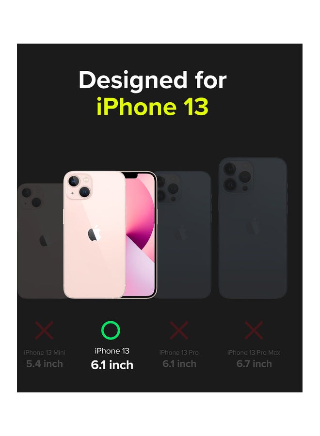 Ringke - Hard Fusion-X Ergonomic Transparent Shock Absorption TPU Bumper Cover for iPhone 13 Black - Image 1