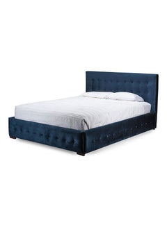Aragon Premium Tufted Super King Size Bed With Mattress Navy Blue 200x200cm