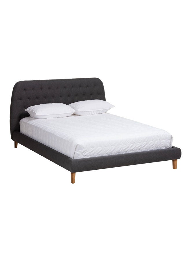 ASGHAR FURNITURE Archer Platform King Size Bed With Mattress Light Grey/Brown 180x200cm  - Image 2