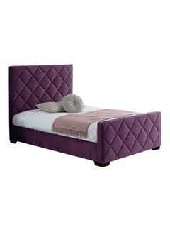 ASGHAR FURNITURE Cave Velvet King Size Bed Without Mattress Purple 180x200cm 