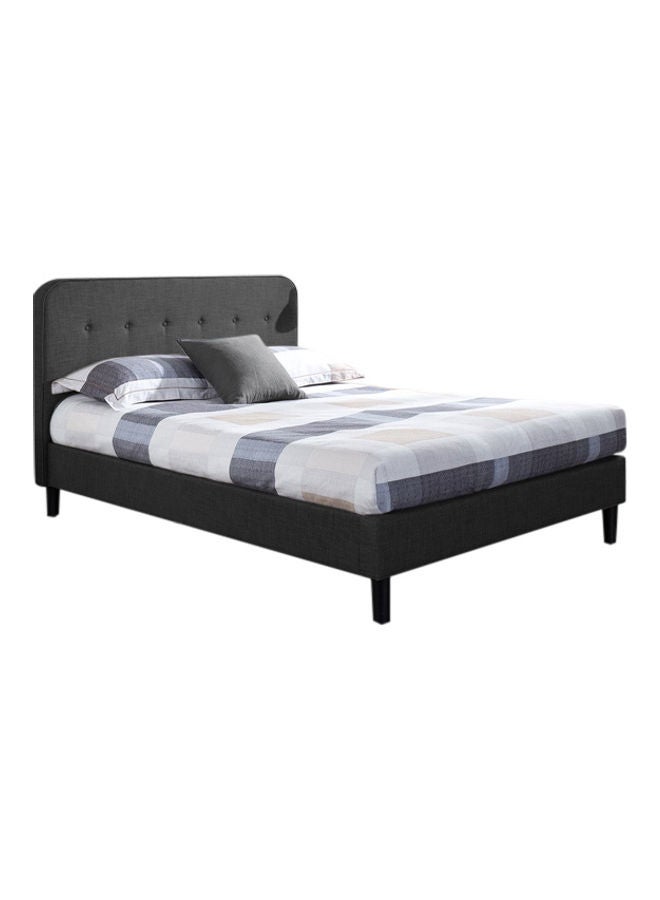 ASGHAR FURNITURE Margot Upholstered Super King Size Bed With Mattress Light Brown/Black 200x200cm  - Image 2