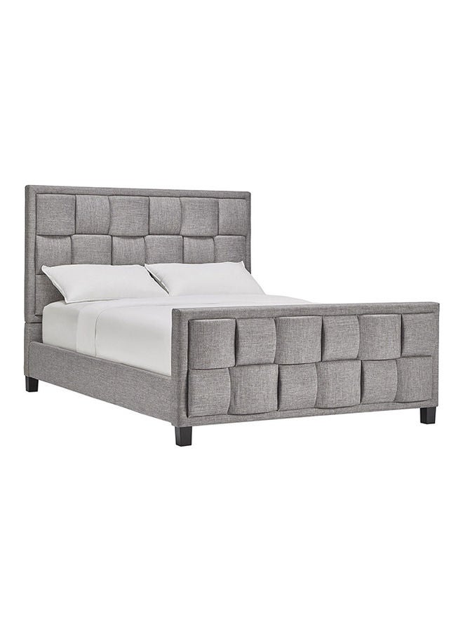 ASGHAR FURNITURE Nyla Premium Designer Queen Size Bed With Mattress Grey 160x200cm  - Image 1