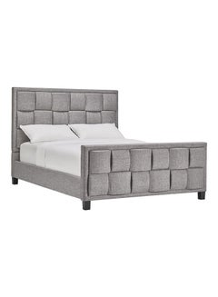 ASGHAR FURNITURE Nyla Premium Designer Super King Size Bed Without Mattress Grey/Black  - Image 1