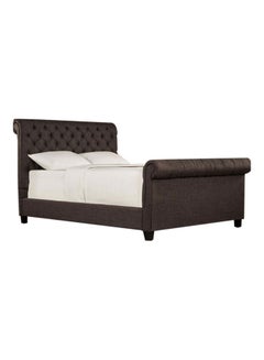 ASGHAR FURNITURE Oxford Upholstered King Size Bed Without Mattress Black 180x200cm  - Image 1