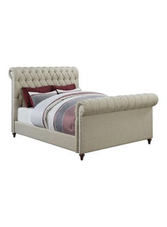ASGHAR FURNITURE Oxford Upholstered King Size Bed Without Mattress Black 180x200cm  - Image 2