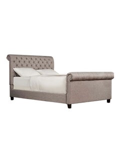 ASGHAR FURNITURE Oxford Upholstered King Size Bed Without Mattress Black 180x200cm  - Image 3