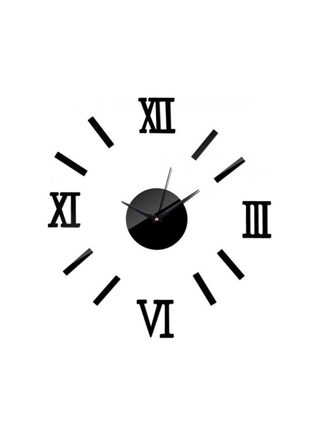 شاربدو ساعة حائط صامتة بتصميم فني وعصري بأرقام رومانية دون إطار قابلة للإزالة وخفيفة الوزن أسود 39x12سم - Image 2