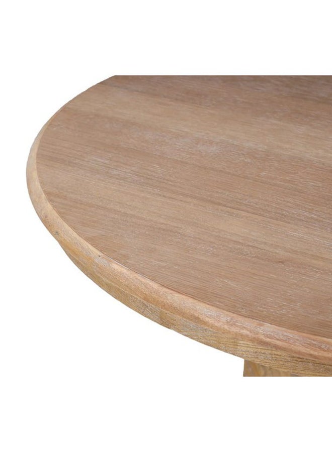 homes r us - Solid Elmwood Minimalistic Shaped Classy Chester Round Dining Table With Dusty Finish Natural 135x74x135cm - Image 1