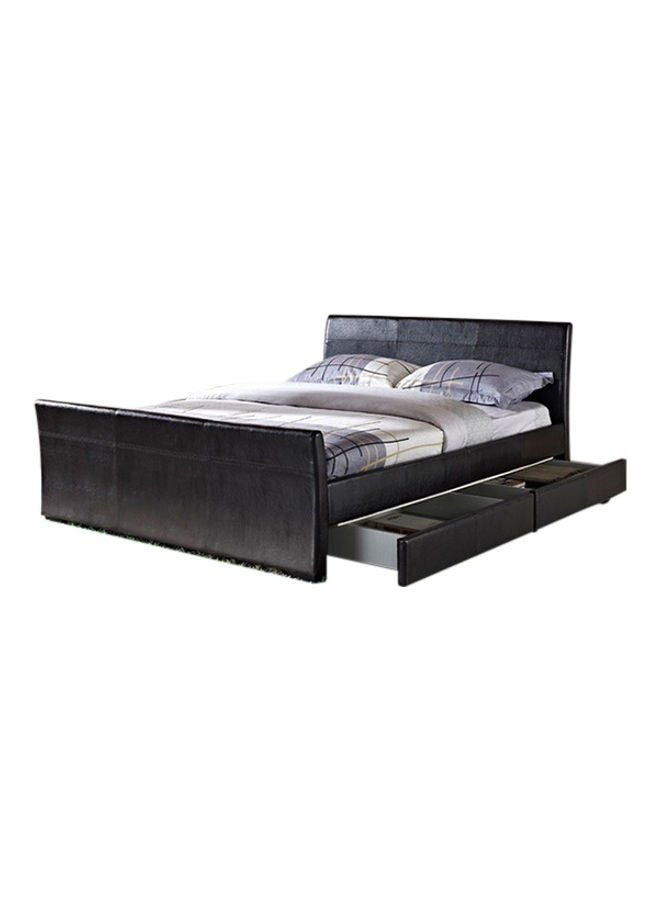 ASGHAR FURNITURE Davina Prime Storage Queen Size Bed Without Mattress Black 160x200cm  - Image 1