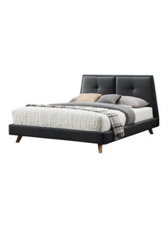 ASGHAR FURNITURE Carson Upholstered Super King Size Bed With Mattress Light Grey 200x200cm  - Image 2