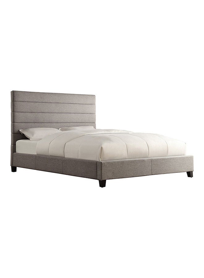 ASGHAR FURNITURE Nordika Premium Tufted King Size Bed With Mattress Grey 180x200cm 