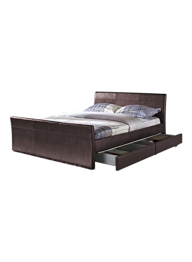 ASGHAR FURNITURE Davina Prime Storage Super King Size Bed With Mattress Brown 200x200cm  - Image 1