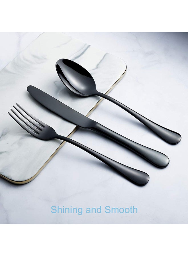 TD HOME 4-Piece Titanium Plated Flatware Set Black  - Image 4