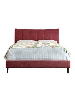 ASGHAR FURNITURE Dusi Platform Queen Size Bed Without Mattress Dark Red 160x200cm  - Image 1