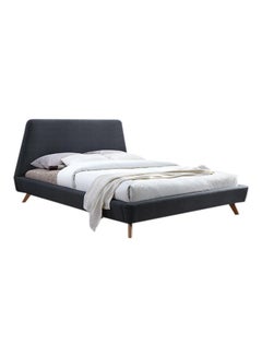 ASGHAR FURNITURE Carrington Upholstered Super King Size Bed Without Mattress Charcoal Grey 200x200cm  - Image 1