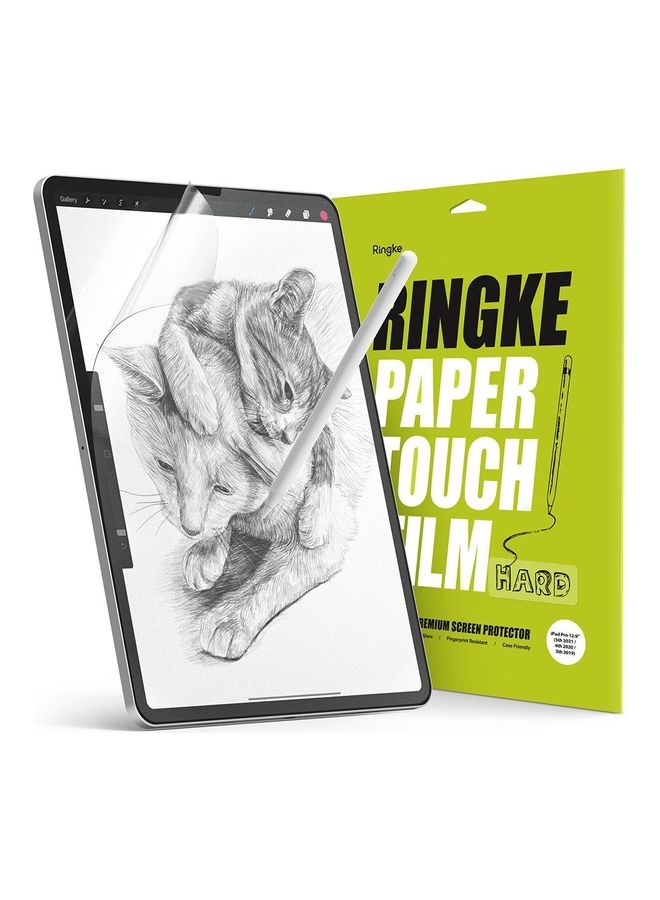 Ringke Screen Protector for iPad Pro 2021 12.9" /4th/3rd, Paper Touch [Hard] Film Anti-Fingerprint Matte PET [2 Per Pack] Clear - Image 1