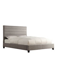 ASGHAR FURNITURE Nordika Premium Tufted Queen Size Bed Without Mattress Light Grey 160x200cm 
