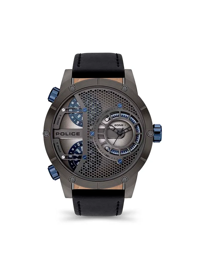 POLICE Chronograph Leather Strap Wrist Watch PEWJA2118102
