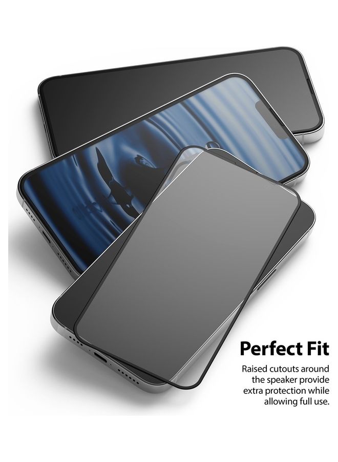 Ringke - Tempered Glass Screen Protector For Apple iPhone 13 Pro Max Invisible Defender Full Coverage Black - Image 1