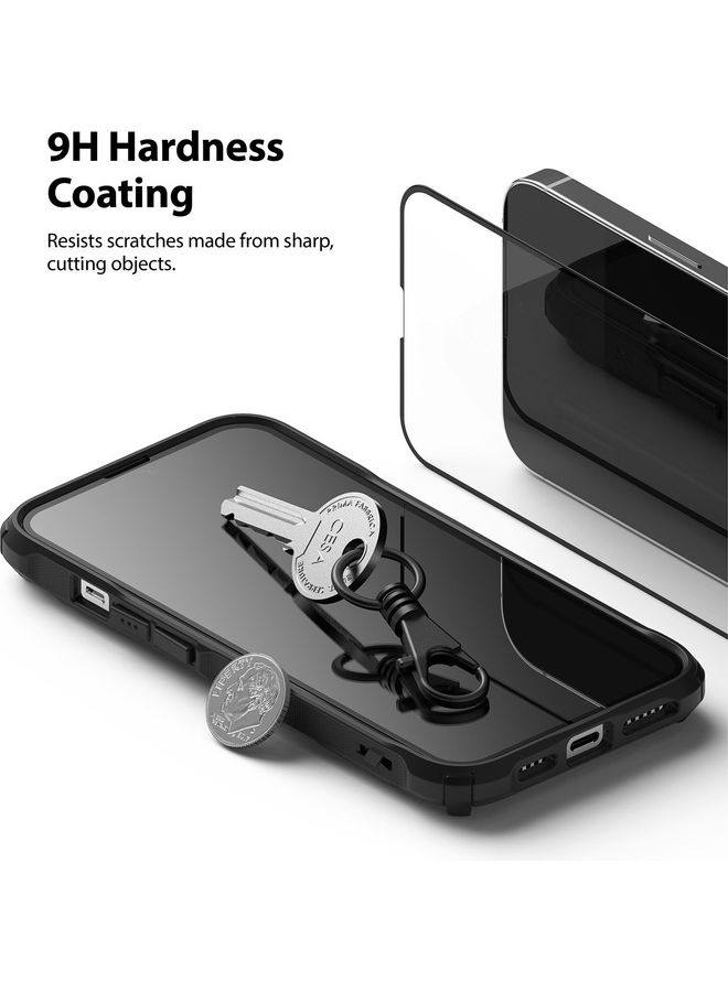 Ringke - Tempered Glass Screen Protector For Apple iPhone 13 Pro Max Invisible Defender Full Coverage Black - Image 1