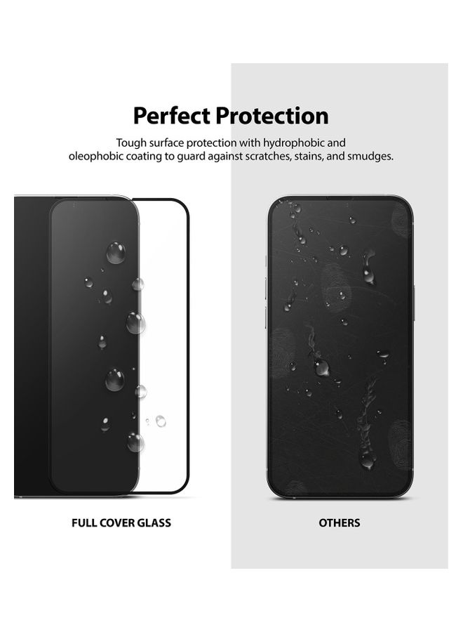 Ringke - Tempered Glass Screen Protector For Apple iPhone 13 Pro Max Invisible Defender Full Coverage Black - Image 1