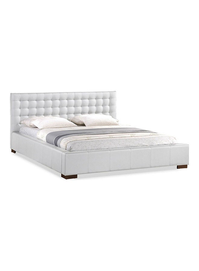 ASGHAR FURNITURE Aldrich Prime Designer King Size Bed With Mattress White/Black 180x200cm  - Image 1