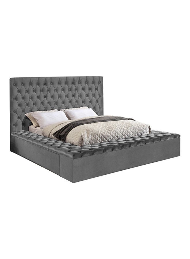 ASGHAR FURNITURE Beeston Storage Queen Size Bed Without Mattress Dark Grey 160x200cm  - Image 1