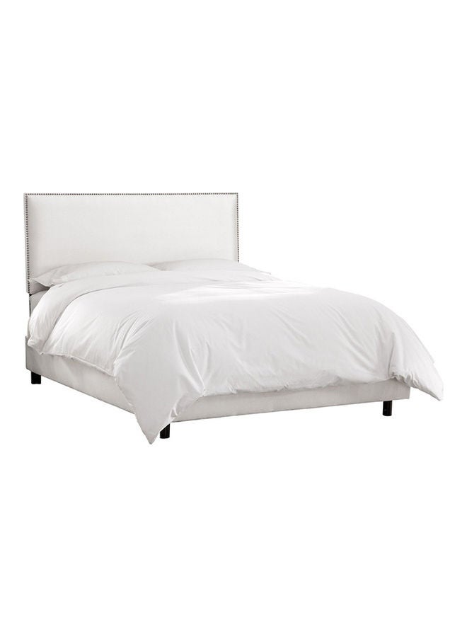 ASGHAR FURNITURE Blush Velvet King Size Bed Without Mattress Beige 180x200cm - Image 2