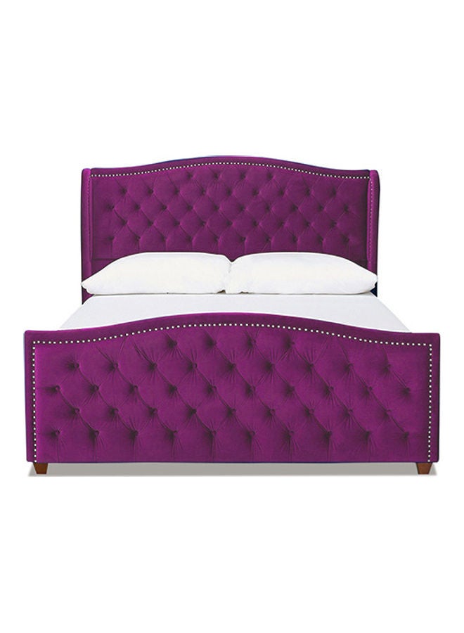 ASGHAR FURNITURE Estella Premium Tufted King Size Bed With Mattress Purple 180x200cm  - Image 1