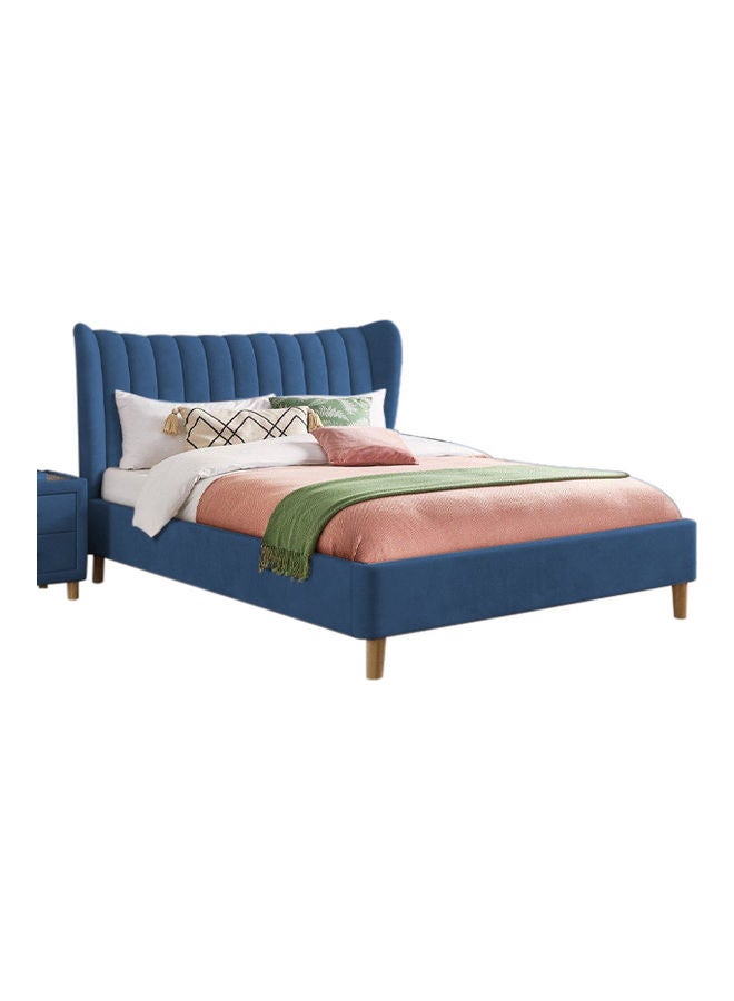 ASGHAR FURNITURE Knox Velvet Queen Size Bed Without Mattress Pink/Brown 160x200cm  - Image 2