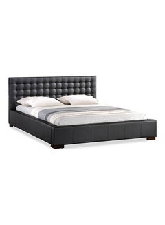 ASGHAR FURNITURE Aldrich Prime Designer Queen Size Bed Without Mattress Black 160x200cm  - Image 1