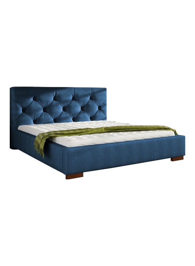 ASGHAR FURNITURE Kushion Deluxe Modem Queen Size Bed With Mattress Dark Blue/Brown 160x200cm 