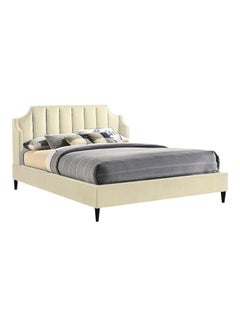 ASGHAR FURNITURE Levi Velvet Super King Size Bed With Mattress Black 200x200cm  - Image 3