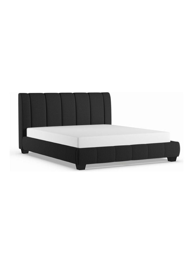 ASGHAR FURNITURE Colson Fabric King Size Bed  With Mattress Black 180x200cm  - Image 1
