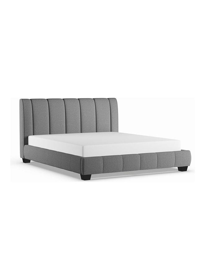 ASGHAR FURNITURE Colson Fabric King Size Bed  With Mattress Black 180x200cm  - Image 2