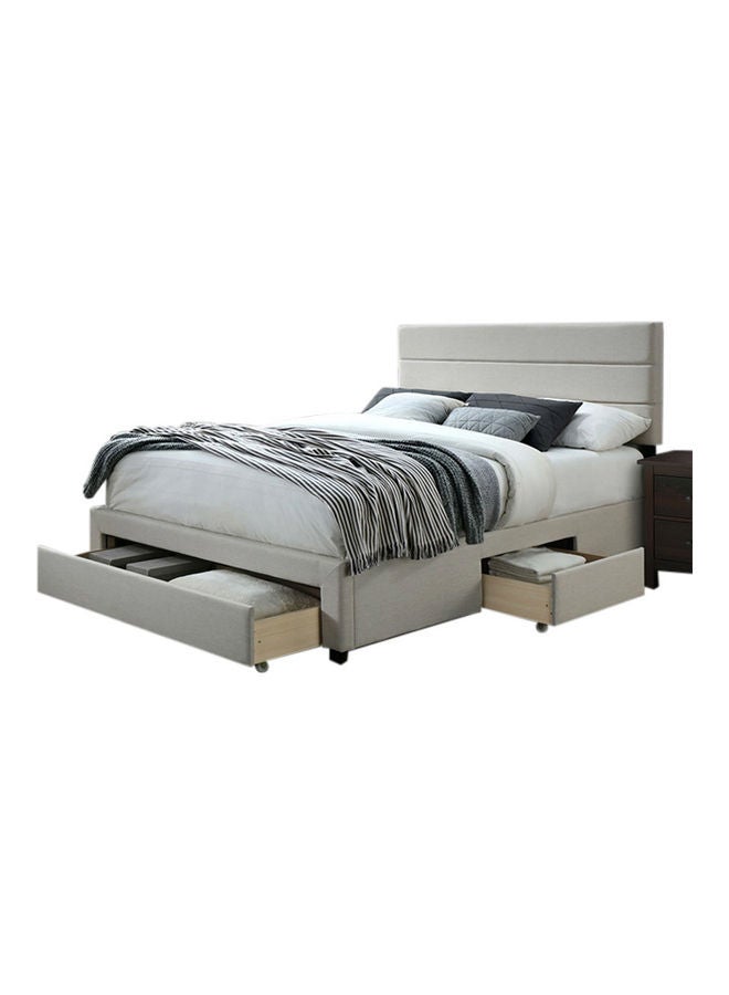 ASGHAR FURNITURE Ayrum Storage Super King Size Bed Without Mattress Light Grey 200x200cm  - Image 1