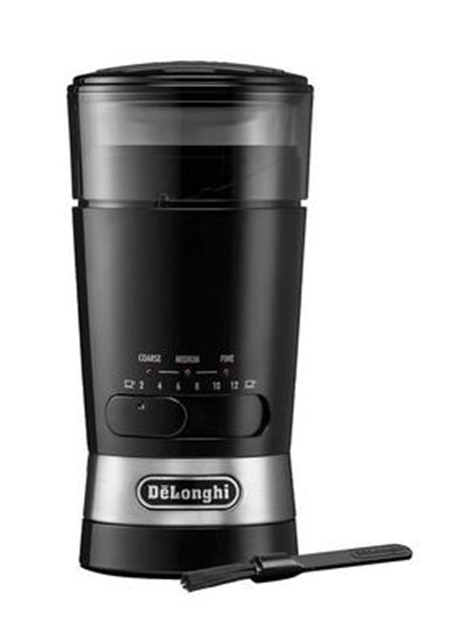 De'Longhi - Coffee Grinder, Stainless Steel Blade & Electric Spice Mill, 12 Cups Capacity, 3 Grind Settings, 170 W KG210-BK Black - Image 1